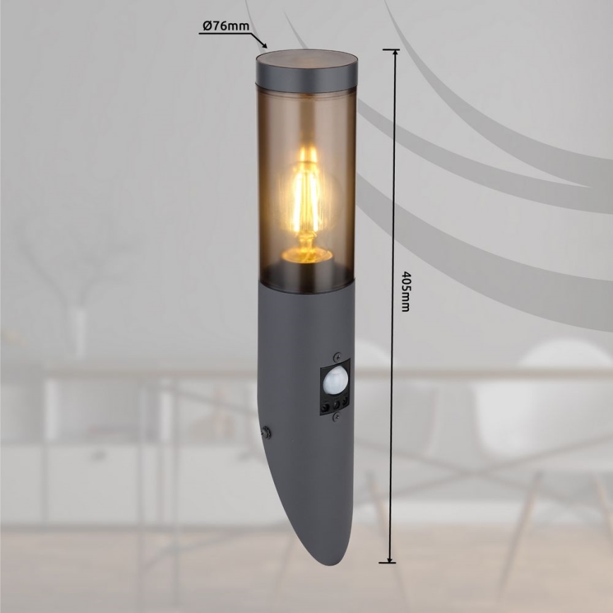 Globo - Outdoor wall light with a sensor 1xE27/15W/230V IP44