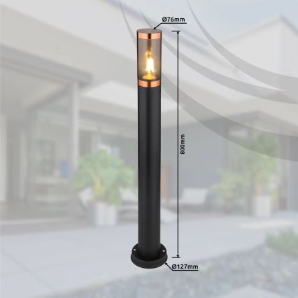 Globo - Outdoor lamp 1xE27/23W/230V IP44 80 cm black/copper