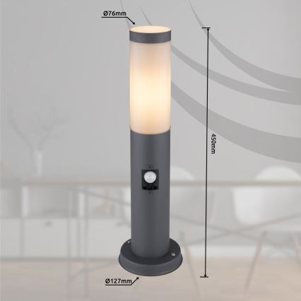 Globo - Outdoor lamp with sensor 1xE27/15W/230V 45 cm IP44