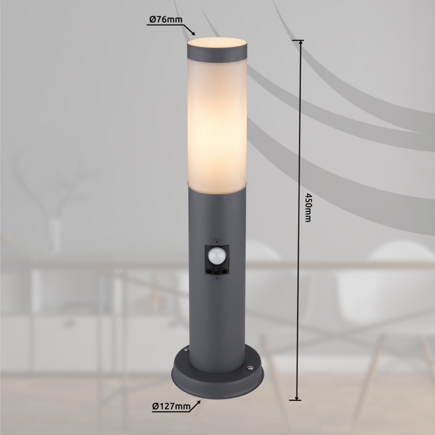 Globo - Outdoor lamp with sensor 1xE27/15W/230V 45 cm IP44