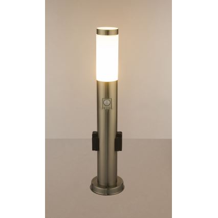 Globo - LED Outdoor lamp with a sensor and 2 sockets LED/9W/230V 60 cm SCHUKO IP44