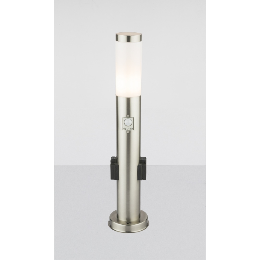 Globo - LED Outdoor lamp with a sensor and 2 sockets LED/9W/230V 60 cm SCHUKO IP44