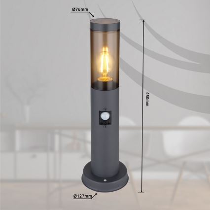 Globo - Outdoor lamp with sensor 1xE27/15W/230V 45 cm IP44