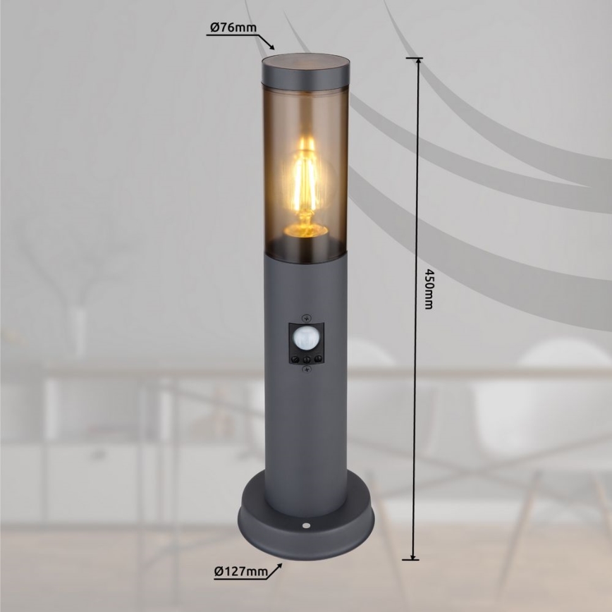Globo - Outdoor lamp with sensor 1xE27/15W/230V 45 cm IP44