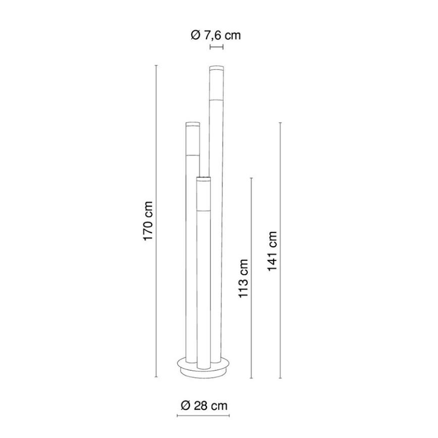 Globo - Outdoor lamp 3xE27/60W/230V 170 cm IP44