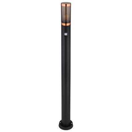 Globo - Outdoor lamp with sensor 1xE27/15W/230V IP44 110 cm black/copper