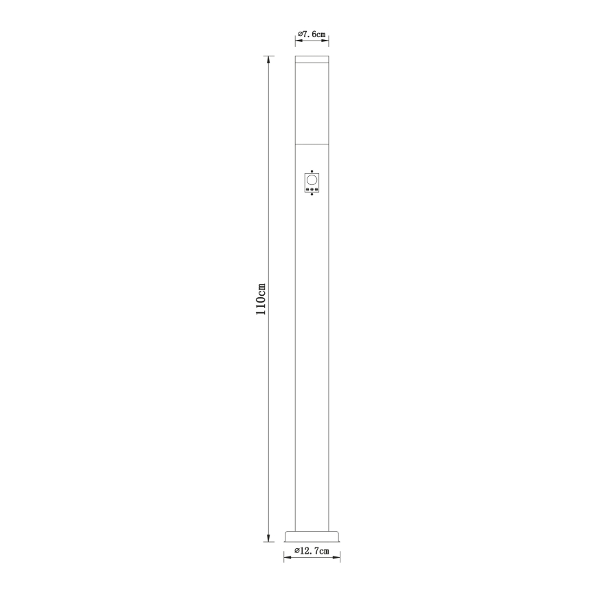 Globo - Outdoor lamp with sensor 1xE27/60W/230V 110 cm IP44