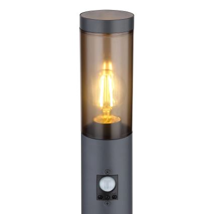 Globo - Outdoor lamp with sensor 1xE27/15W/230V IP44 110 cm black