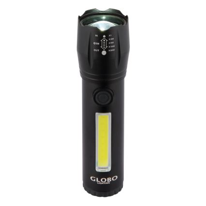 Globo - LED Rechargeable flashlight LED/3W/5V + COB/3W 5500K 1200 mAh