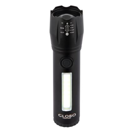 Globo - LED Rechargeable flashlight LED/3W/5V + COB/3W 5500K 1200 mAh