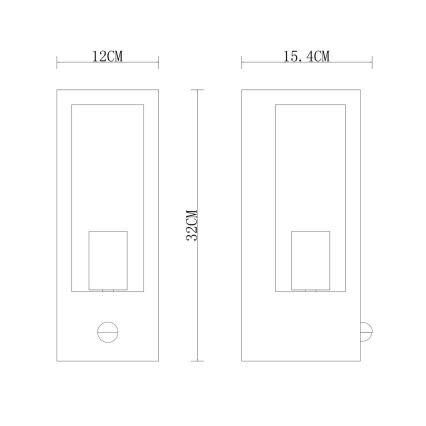 Globo wall light with sensor 1xE27/60W/230V IP44