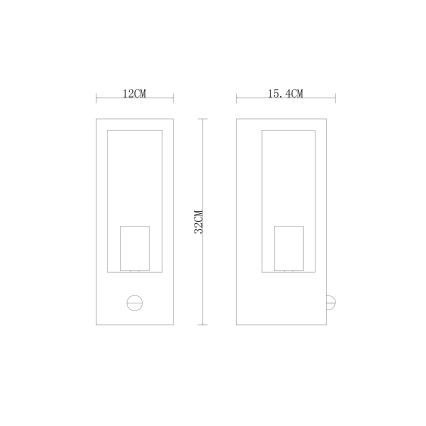 Globo wall light with sensor 1xE27/60W/230V IP44