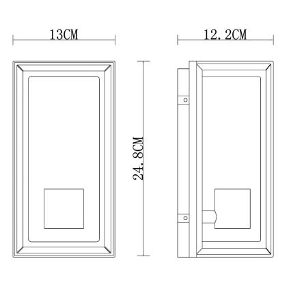 Globo - Outdoor wall light 1xE27/60W/230V IP44 black