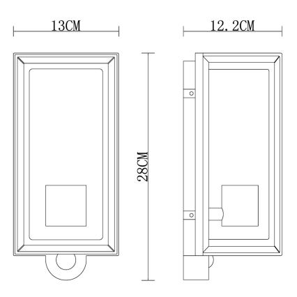 Globo - Outdoor wall light with a sensor 1xE27/60W/230V IP44 black