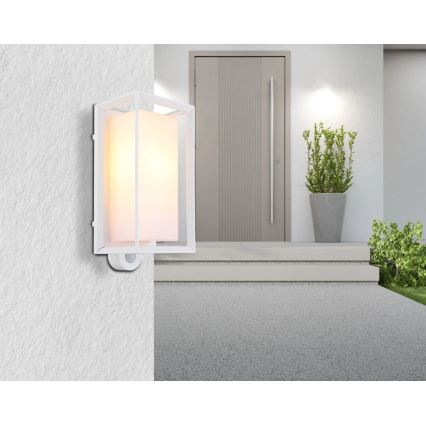 Globo - Outdoor wall light with a sensor 1xE27/60W/230V IP44 white