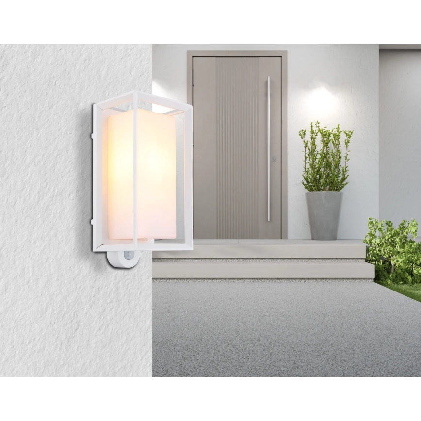 Globo - Outdoor wall light with a sensor 1xE27/60W/230V IP44 white