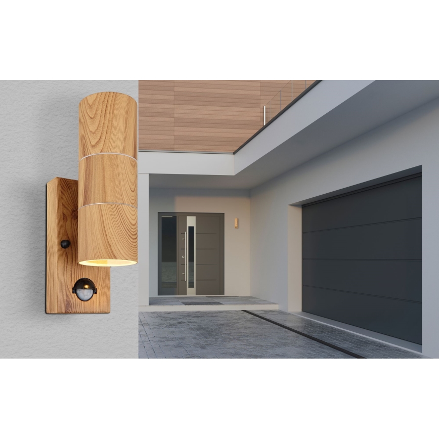 Globo - Outdoor wall light with a sensor 2xGU10/35W/230V IP44