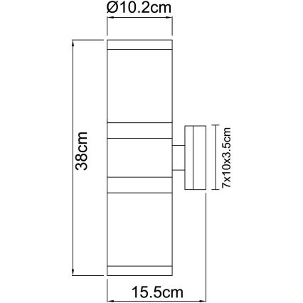 Globo - Outdoor wall light 2xE27/60W/230V