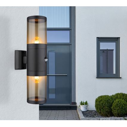 Globo wall light with sensor 2xE27/40W/230V IP44