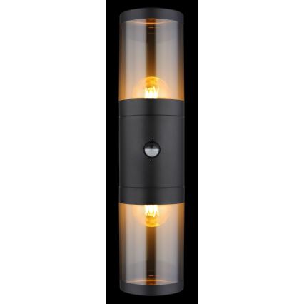 Globo wall light with sensor 2xE27/40W/230V IP44