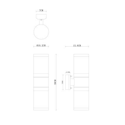 Globo - Outdoor wall light 2xE27/60W/230V IP44