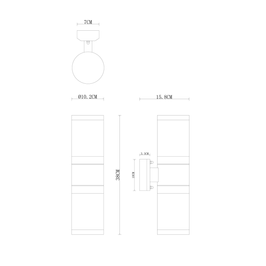 Globo - Outdoor wall light 2xE27/60W/230V IP44