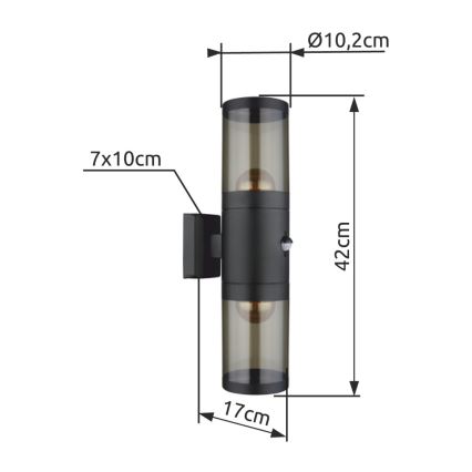 Globo - Outdoor wall light 2xE27/60W/230V IP44