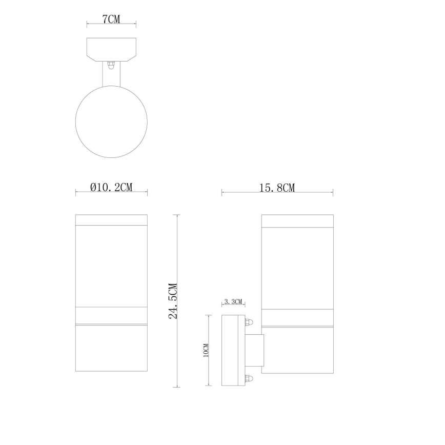 Globo - Outdoor wall light 1xE27/60W/230V IP44