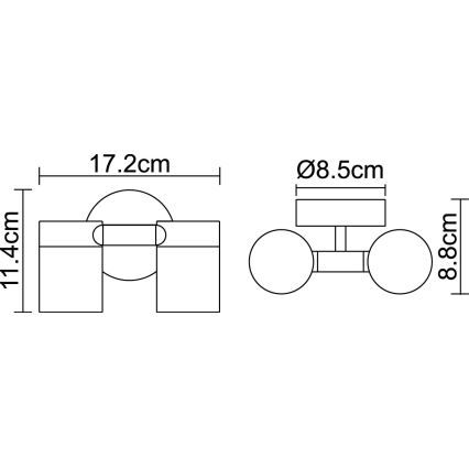 Globo 3207-2L - LED outdoor light STYLE 2xGU10/5W/230V