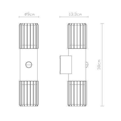 Globo - Outdoor wall light with sensor, 2x E27/15W/230V, IP54