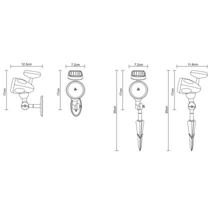 Globo - LED Solar lighting 3xLED/0,06W IP44
