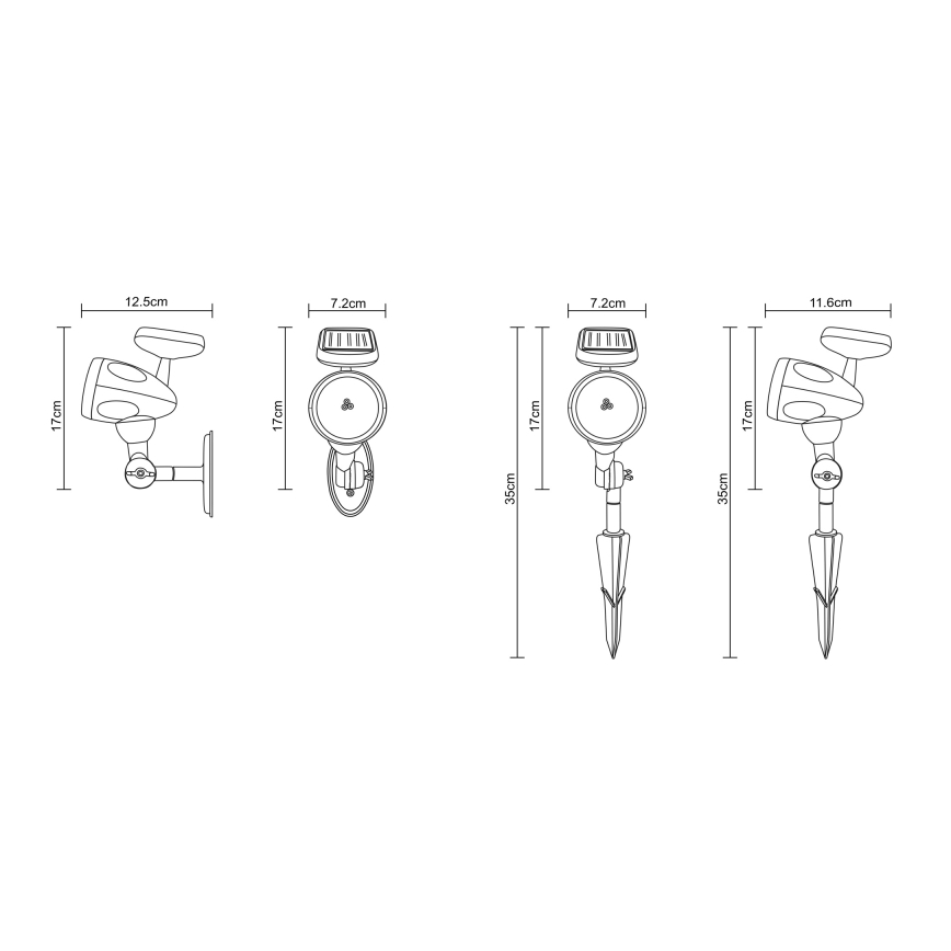 Globo - LED Solar lighting 3xLED/0,06W IP44