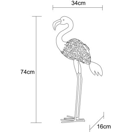 Globo - LED Solar Light LED/3V IP44 300 mAh Flamingo