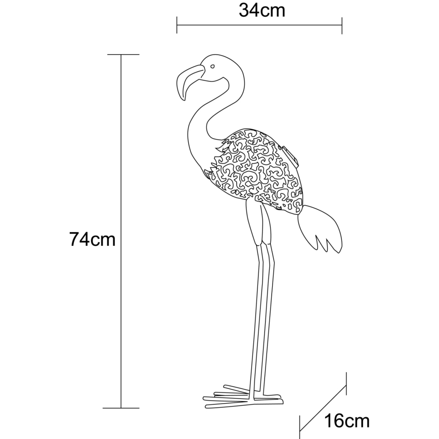 Globo - LED Solar Light LED/3V IP44 300 mAh Flamingo
