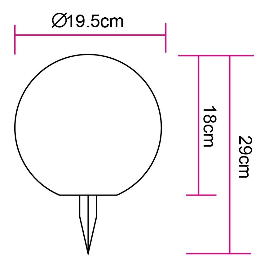 Globo - LED Solar lamp 20xLED/0,06W/3,2V d. 19,5 cm IP44