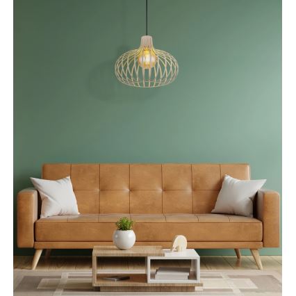 Globo - Cable-hung pendant light 1xE27/40W/230V beige