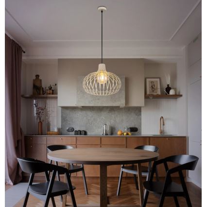 Globo - Cable-hung pendant light 1xE27/40W/230V beige