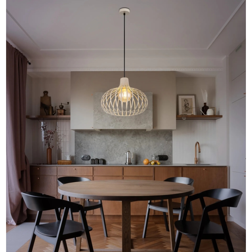 Globo - Cable-hung pendant light 1xE27/40W/230V beige