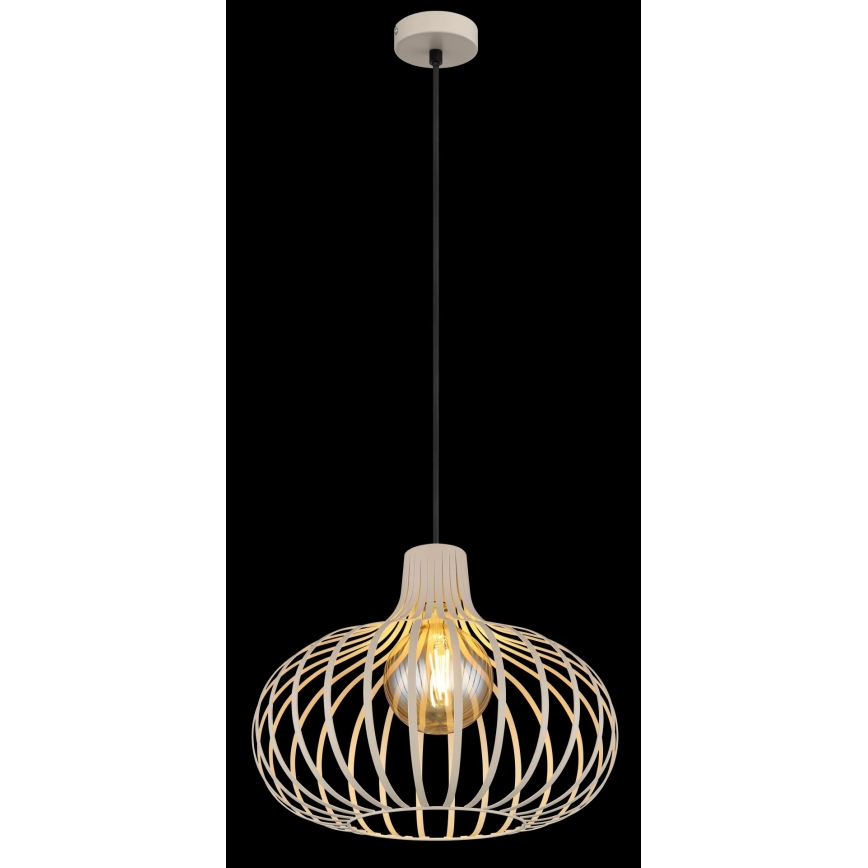 Globo - Cable-hung pendant light 1xE27/40W/230V beige
