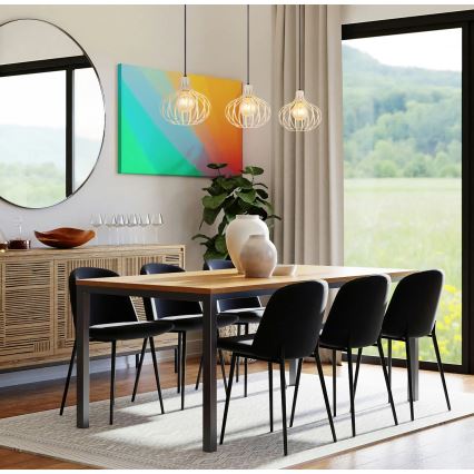 Globo - Cable-suspended pendant lamp 3xE27/40W/230V beige