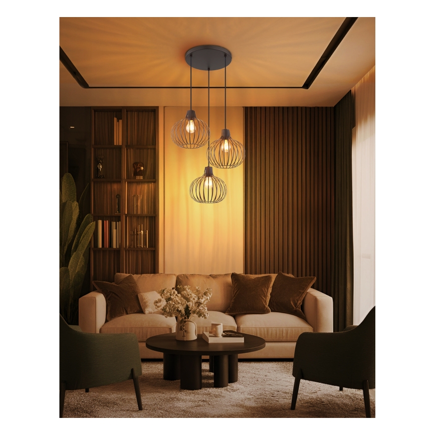 Globo - Cable-hung pendant light 3xE27/40W/230V