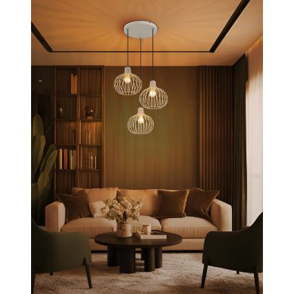 Globo - Cable Pendant Light 3x E27/40W/230V, Beige