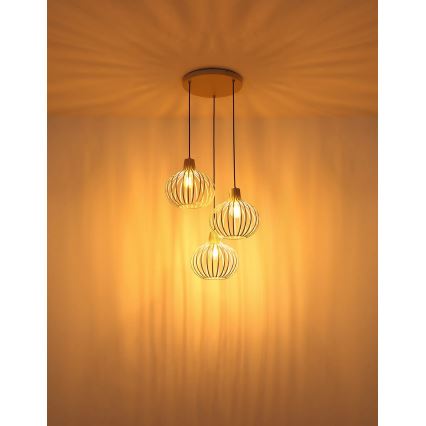 Globo - Cable Pendant Light 3x E27/40W/230V, Beige