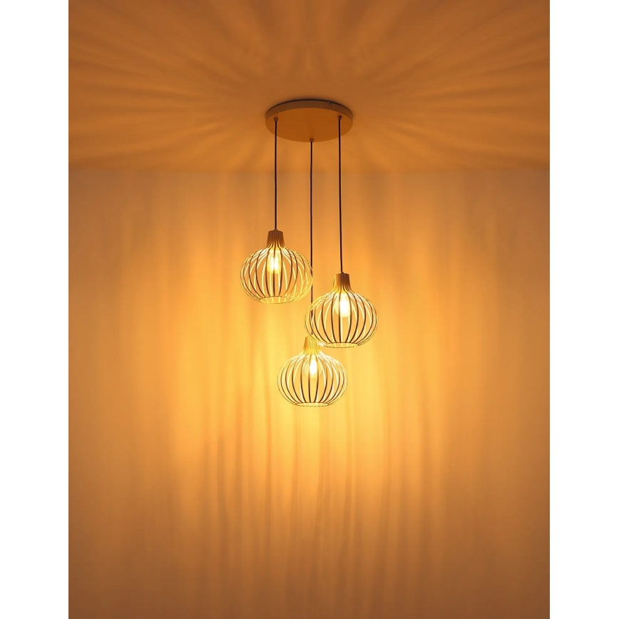 Globo - Cable Pendant Light 3x E27/40W/230V, Beige