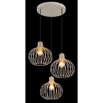 Globo - Cable Pendant Light 3x E27/40W/230V, Beige