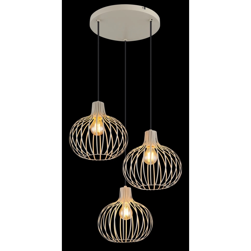Globo - Cable Pendant Light 3x E27/40W/230V, Beige