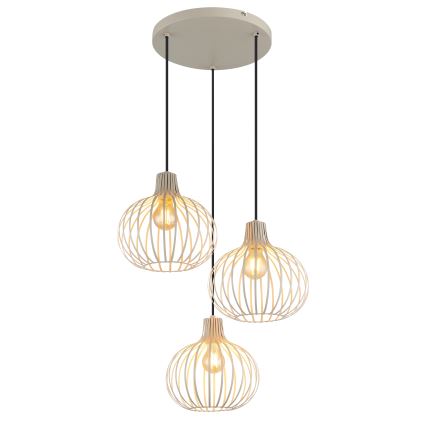 Globo - Cable Pendant Light 3x E27/40W/230V, Beige