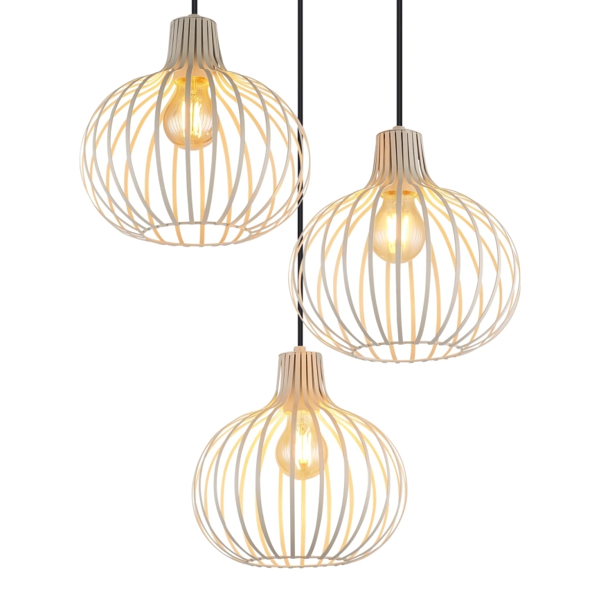 Globo - Cable Pendant Light 3x E27/40W/230V, Beige