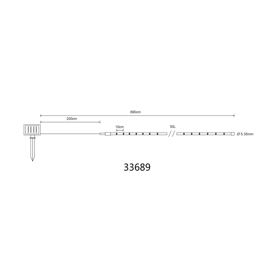 Globo - LED Solar String Lights LED/1.2V IP44 4.9 m 600 mAh