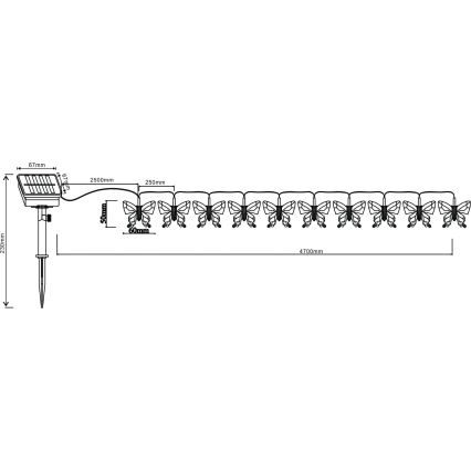 Globo - LED RGB Decorative chain 10xLED/0,06W/3,2V 470 cm IP44